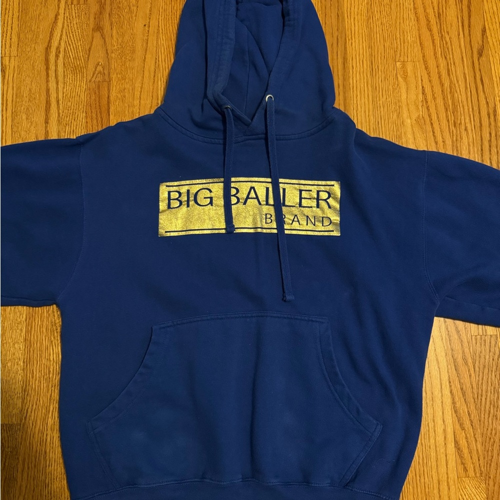 Men's Navy Hoodie with Gold Logo